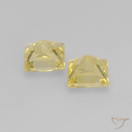 0.64 ct natürliche Helles Gold-Gelb Saphir-Edelsteine, Quadrat, VS-SI