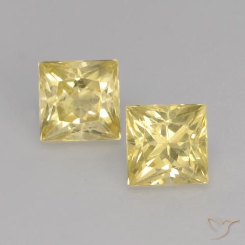 0.78ctw Natürlicher Hell Gold Saphir, Quadrat, VS