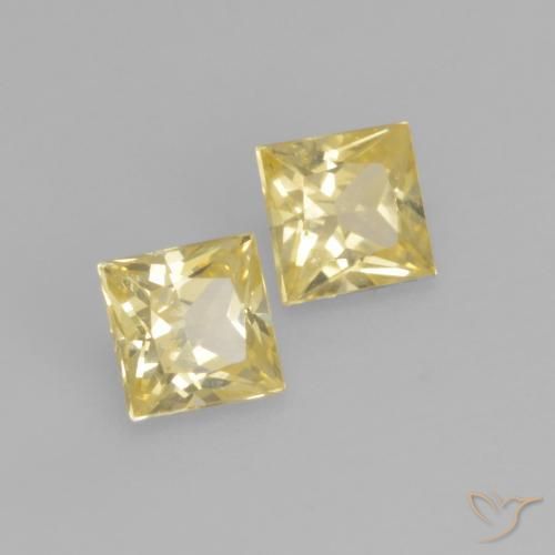 0.51 ct natürliche hellgelb Saphir-Edelsteine, Quadrat, VVS-VS