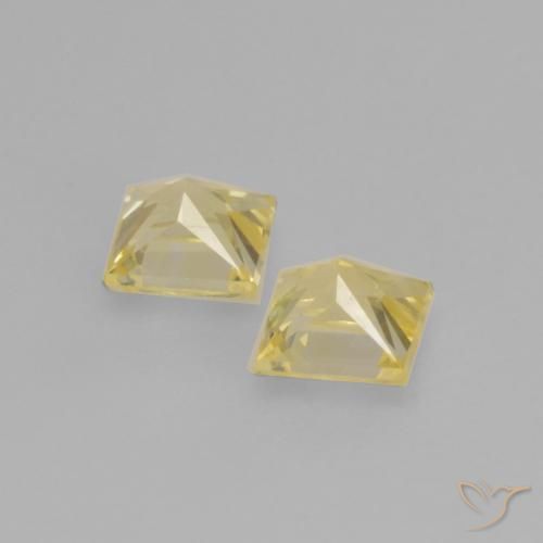 0.51 ct natürliche hellgelb Saphir-Edelsteine, Quadrat, VVS-VS
