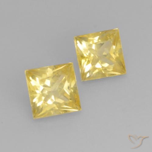 0.66 ct natürliche Toskana Gelb Saphir-Edelsteine, Quadrat, VVS-VS