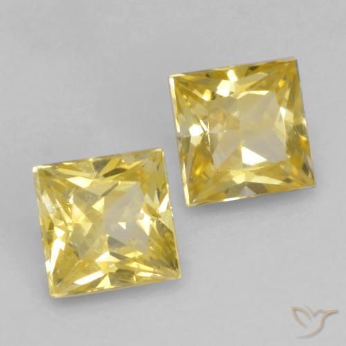 0.51 ct natürliche Toskana Gelb Saphir-Edelsteine, Quadrat, VS