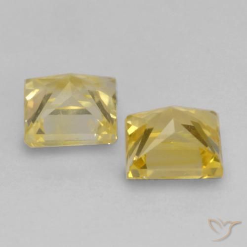 0.51 ct natürliche Toskana Gelb Saphir-Edelsteine, Quadrat, VS