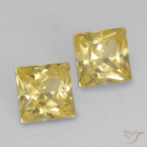 0.59 ct natürliche Mittelgelb Saphir-Edelsteine, Quadrat, VS