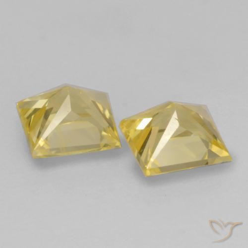 0.59 ct natürliche Mittelgelb Saphir-Edelsteine, Quadrat, VS