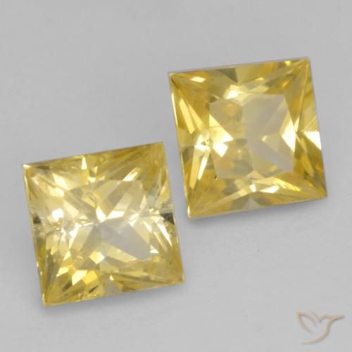 0.76 ct natürliche Toskana Gelb Saphir-Edelsteine, Quadrat, VS