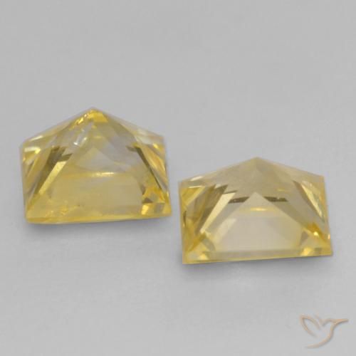 0.76 ct natürliche Toskana Gelb Saphir-Edelsteine, Quadrat, VS