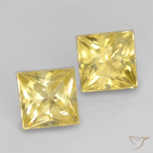0.50 ct natürliche Toskana Gelb Saphir-Edelsteine, Quadrat, VS