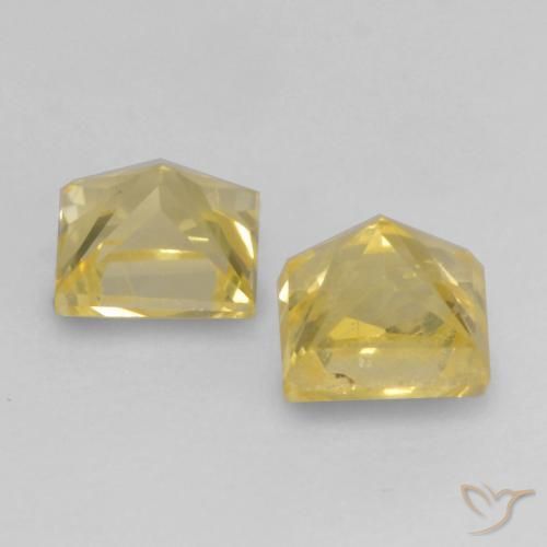 0.50 ct natürliche Toskana Gelb Saphir-Edelsteine, Quadrat, VS