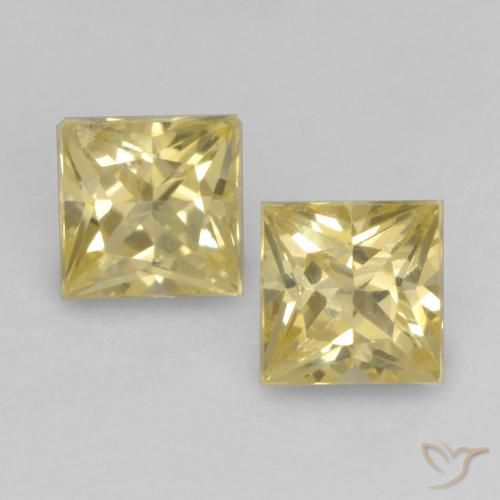 0.44ctw Natürlicher Hell Gold Saphir, Quadrat, VS