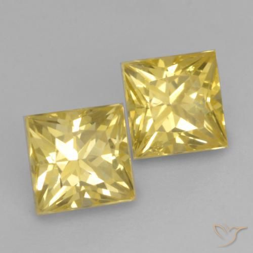 0.73 ct natürliche Mittelgelb Saphir-Edelsteine, Quadrat, VS