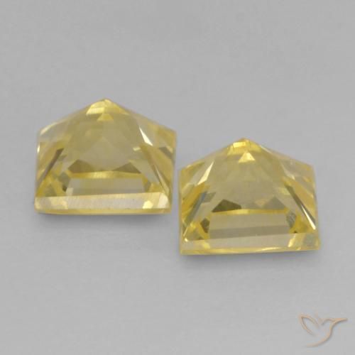 0.73 ct natürliche Mittelgelb Saphir-Edelsteine, Quadrat, VS