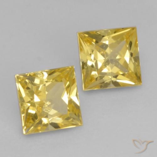 0.63 ct natürliche Mittelgelb Saphir-Edelsteine, Quadrat, VS