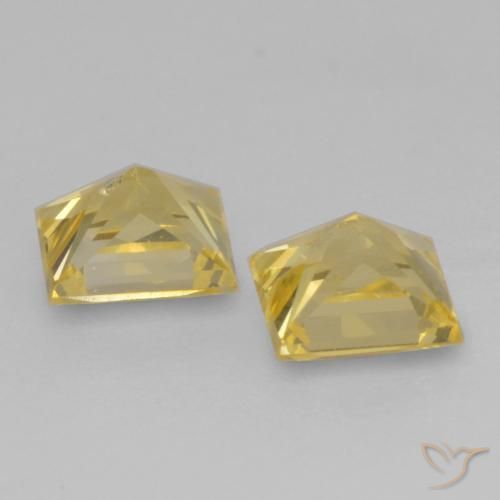 0.63 ct natürliche Mittelgelb Saphir-Edelsteine, Quadrat, VS