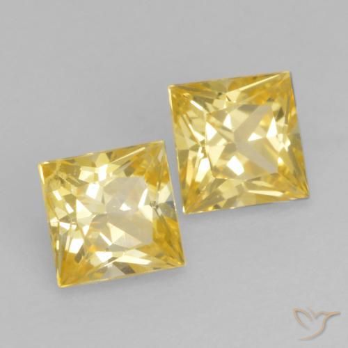 0.60 ct natürliche Mittelgelb Saphir-Edelsteine, Quadrat, VS