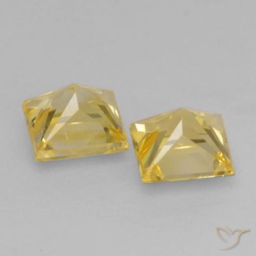 0.60 ct natürliche Mittelgelb Saphir-Edelsteine, Quadrat, VS