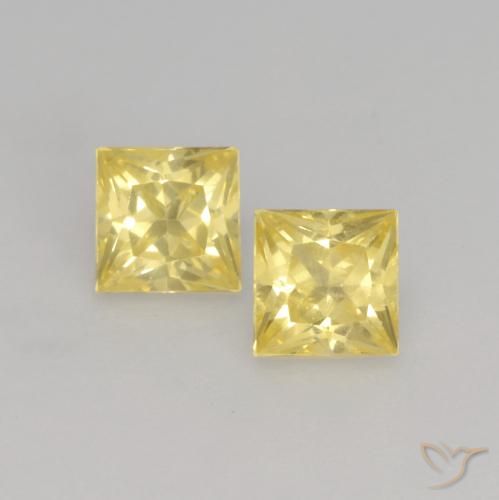 0.59ctw Natürlicher Mittelhelles Gelb Saphir, Quadrat, VVS-VS