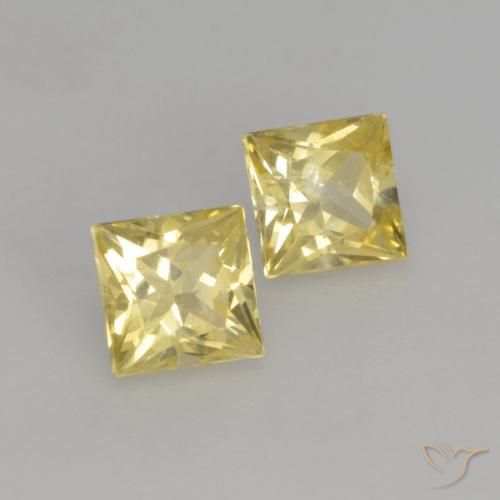 0.64 ct natürliche Toskana Gelb Saphir-Edelsteine, Quadrat, VVS-VS