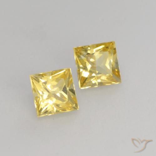 0.53 ct natürliche Toskana Gelb Saphir-Edelsteine, Quadrat, VVS-VS
