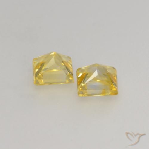 0.53 ct natürliche Toskana Gelb Saphir-Edelsteine, Quadrat, VVS-VS