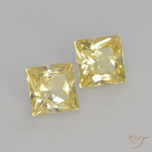 0.71 ct natürliche Mittelhelles Gelb Saphir-Edelsteine, Quadrat, VVS-VS