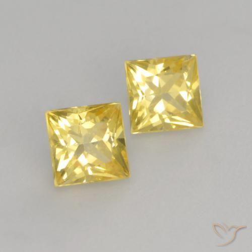 0.66 ct natürliche Toskana Gelb Saphir-Edelsteine, Quadrat, VVS-VS