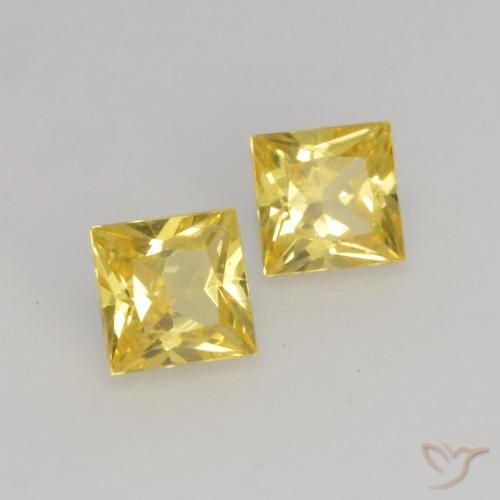 0.58 ct natürliche Mittelgelb Saphir-Edelsteine, Quadrat, VVS-VS