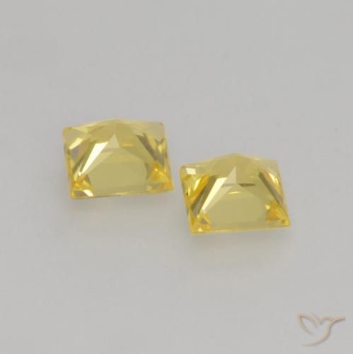 0.58 ct natürliche Mittelgelb Saphir-Edelsteine, Quadrat, VVS-VS