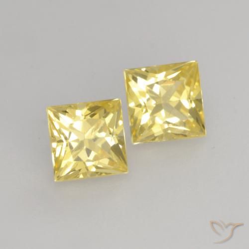 0.69 ct natürliche Mittelhelles Gelb Saphir-Edelsteine, Quadrat, VVS-VS