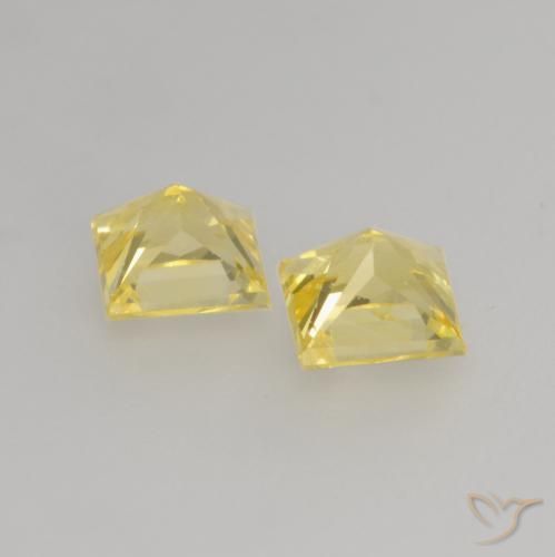 0.69 ct natürliche Mittelhelles Gelb Saphir-Edelsteine, Quadrat, VVS-VS