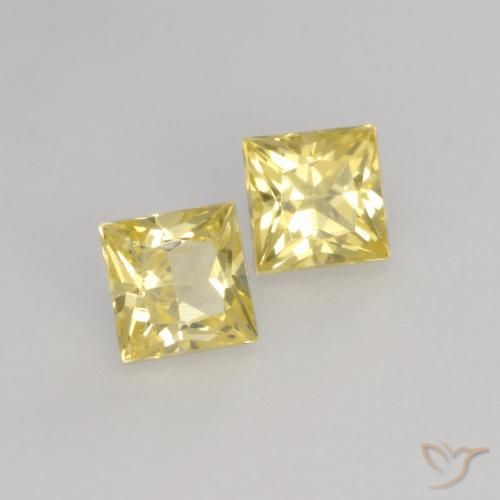 0.51 ct natürliche Toskana Gelb Saphir-Edelsteine, Quadrat, VVS-VS