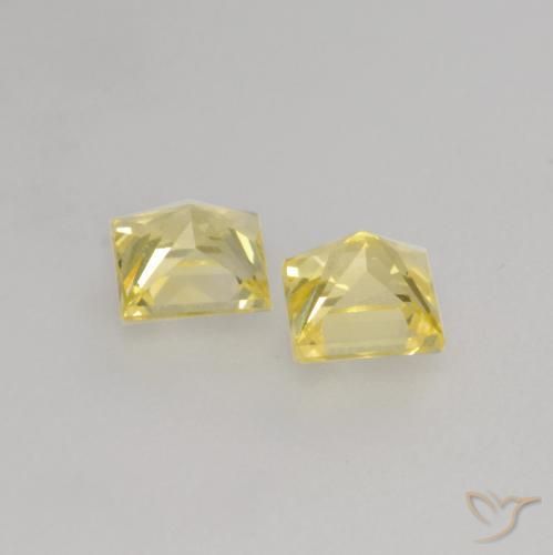 0.51 ct natürliche Toskana Gelb Saphir-Edelsteine, Quadrat, VVS-VS