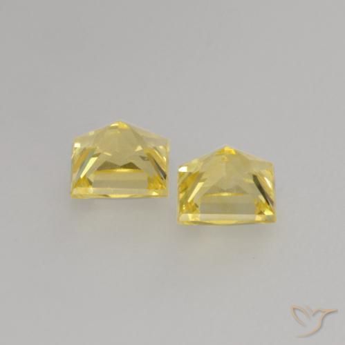0.57 ct natürliche Mittelhelles Gelb Saphir-Edelsteine, Quadrat, VVS-VS