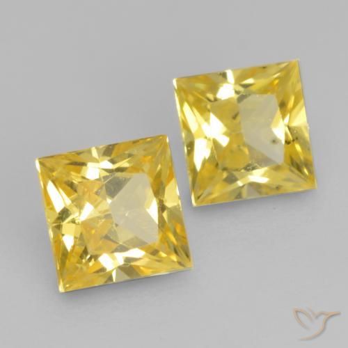 0.64 ct natürliche Dunkel gelb Saphir-Edelsteine, Quadrat, VVS-VS