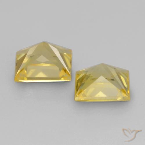 0.64 ct natürliche Dunkel gelb Saphir-Edelsteine, Quadrat, VVS-VS