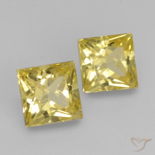 0.64 ct natürliche Mittelgelb Saphir-Edelsteine, Quadrat, VVS-VS
