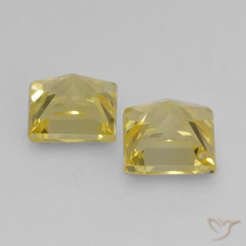 0.64 ct natürliche Mittelgelb Saphir-Edelsteine, Quadrat, VVS-VS