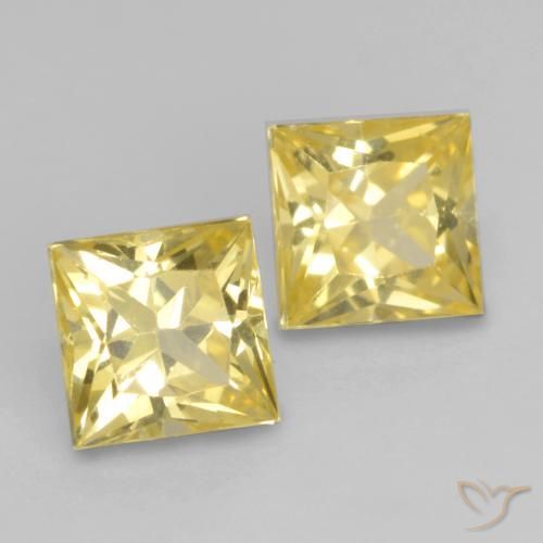 0.71 ct natürliche Toskana Gelb Saphir-Edelsteine, Quadrat, VVS-VS