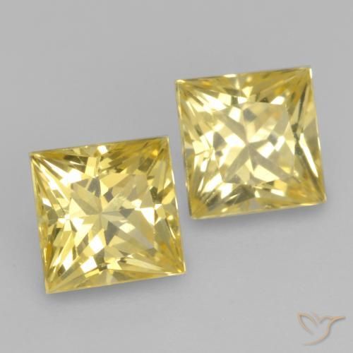 0.73 ct natürliche Mittelgelb Saphir-Edelsteine, Quadrat, VVS-VS