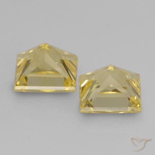 0.73 ct natürliche Mittelgelb Saphir-Edelsteine, Quadrat, VVS-VS