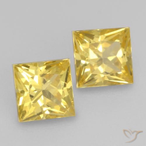 0.74 ct natürliche Toskana Gelb Saphir-Edelsteine, Quadrat, VVS-VS