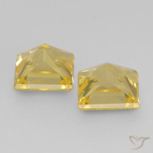 0.74 ct natürliche Toskana Gelb Saphir-Edelsteine, Quadrat, VVS-VS