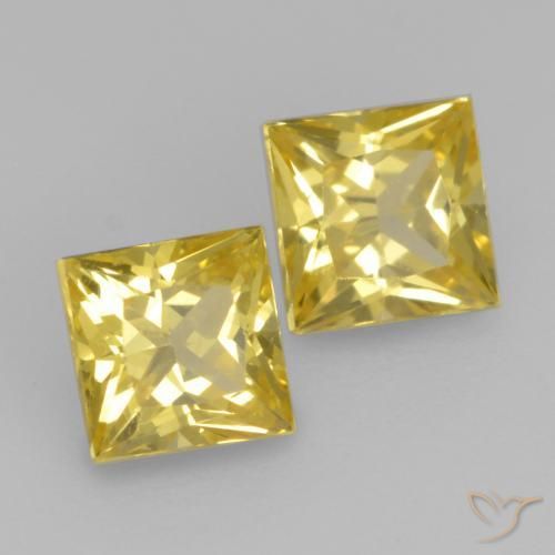 0.68 ct natürliche Mittelgelb Saphir-Edelsteine, Quadrat, VVS-VS