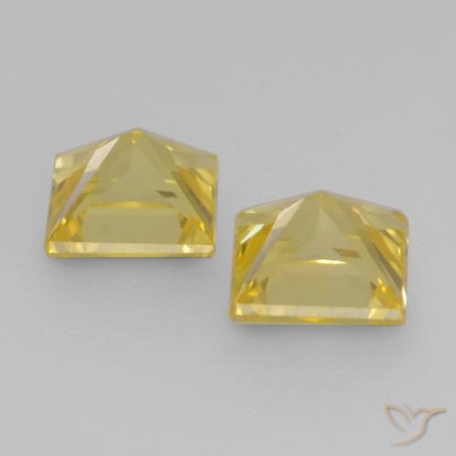 0.68 ct natürliche Mittelgelb Saphir-Edelsteine, Quadrat, VVS-VS