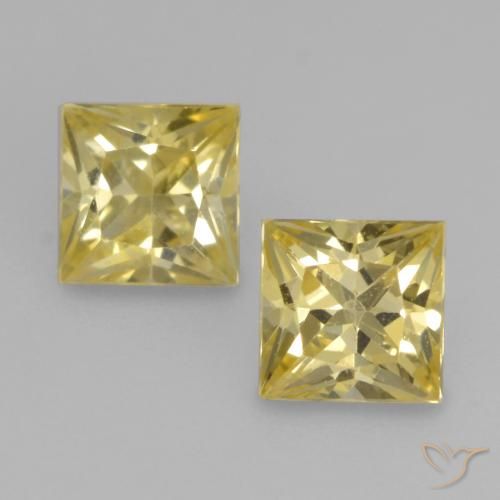 0.59ctw Natürlicher Mittelhelles Gelb Saphir, Quadrat, VVS-VS