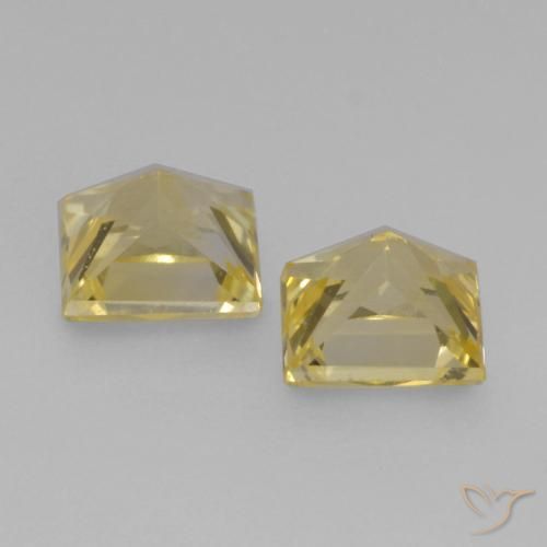 0.59 ct natürliche Mittelhelles Gelb Saphir-Edelsteine, Quadrat, VVS-VS