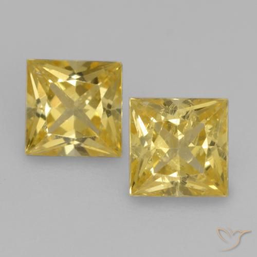0.65ctw Natürlicher Toskana Gelb Saphir, Quadrat, VS
