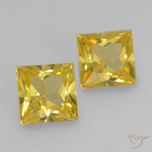 0.55 ct natürliche Mittelgelb Saphir-Edelsteine, Quadrat, VVS-VS