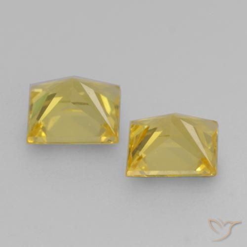0.55 ct natürliche Mittelgelb Saphir-Edelsteine, Quadrat, VVS-VS