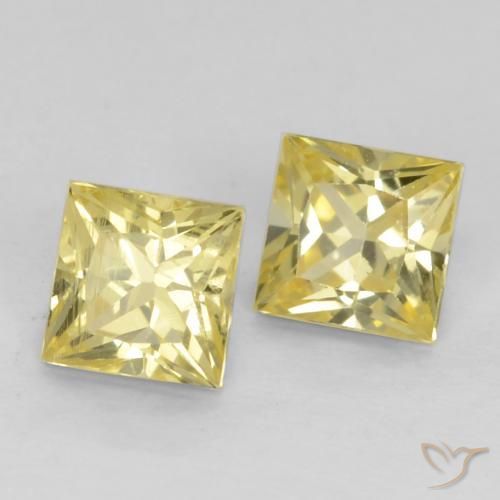 0.64 ct natürliche Toskana Gelb Saphir-Edelsteine, Quadrat, VVS-VS